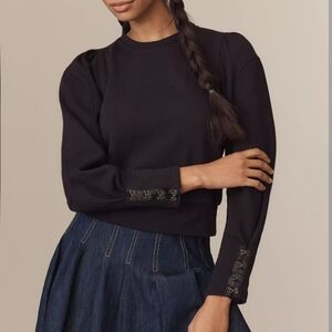 Anthropologie Fastened Sleeve Green Top